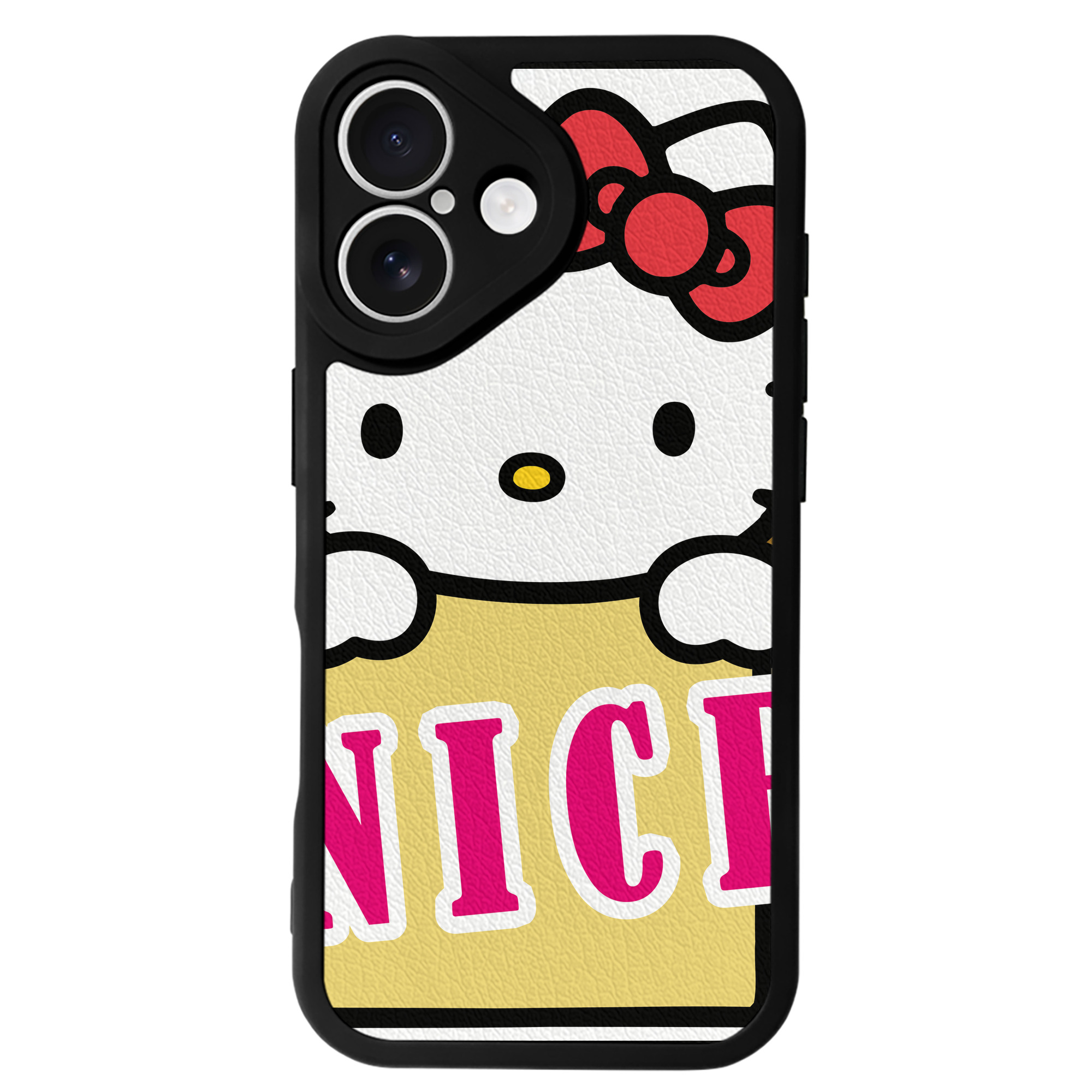 （画像用） Hello Kitty ハローキティ 【iPhone 16シリーズ対応】シリコンスマホケース（レザー調） 材質：シリコン